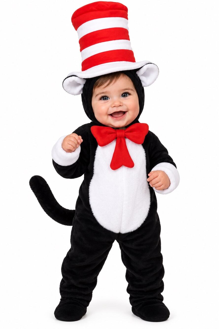 NWT! DR SUESS CAT IN THE HAT INFANT COSTUME - 6 - 12 MONTHS